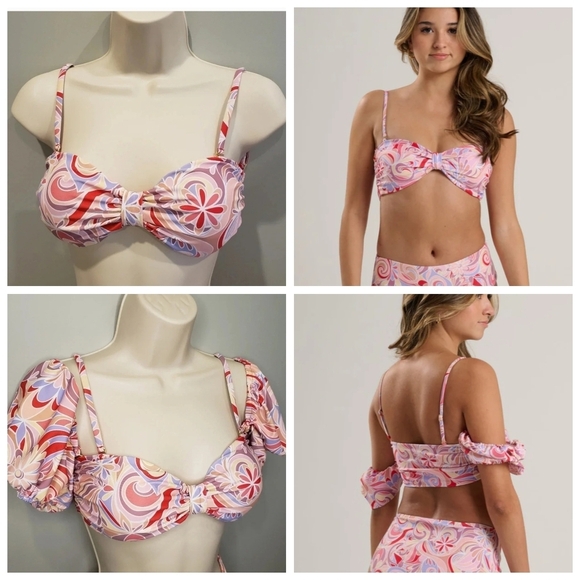 Quintsoul 3-way Bikini Top - Danixa Bandeau Top With Removable Sleeves NWT - Picture 4 of 14